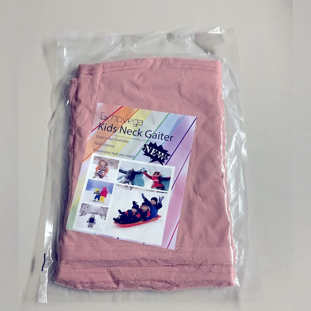Kids Neck Gaiter 2pcs Pink Salmon Color